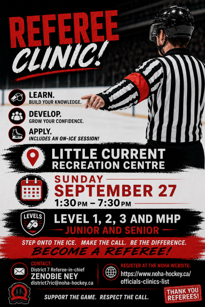 Referee Clinic for the Upcoming Hockey Season